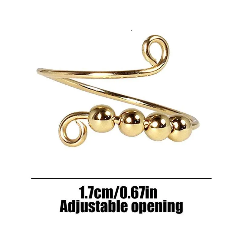 Anti Stress Fidget Ring Chime Spinner Single Coil Spiral Beads For